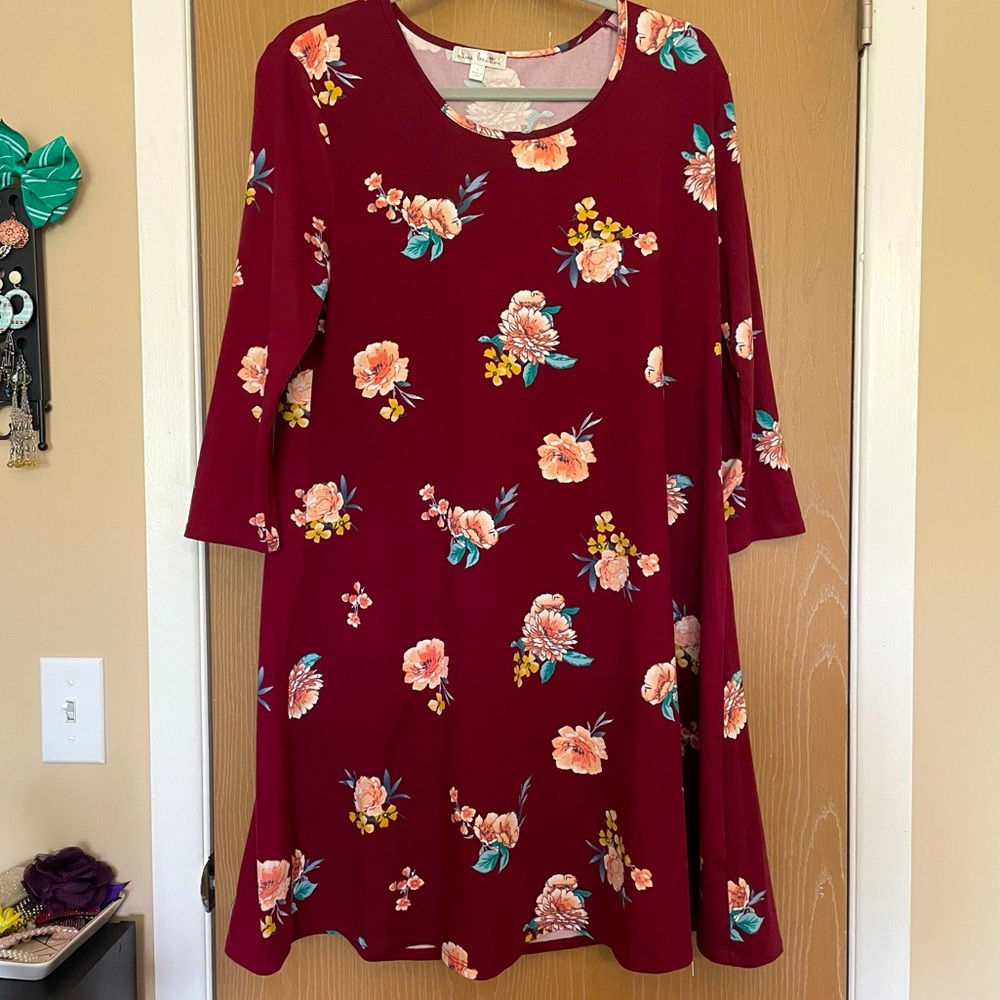 Nine Britton Skylee Burgundy Dress